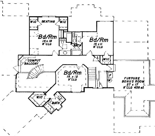 House Plan Design - European Floor Plan - Upper Floor Plan #52-170