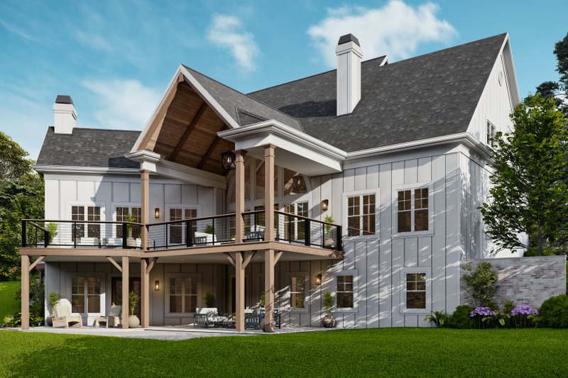 Architectural House Design - Exterior - Rear Elevation 2 for Farmhouse House Plan #119-459 - 4 bed, 4.5 bath
