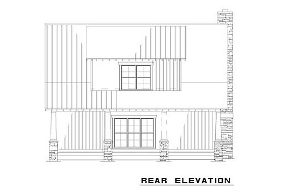Exterior - Rear Elevation for Bungalow House Plan #17-2481 - 3 bed, 2 bath