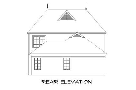 Exterior - Rear Elevation for European House Plan #424-137 - 3 bed, 3 bath
