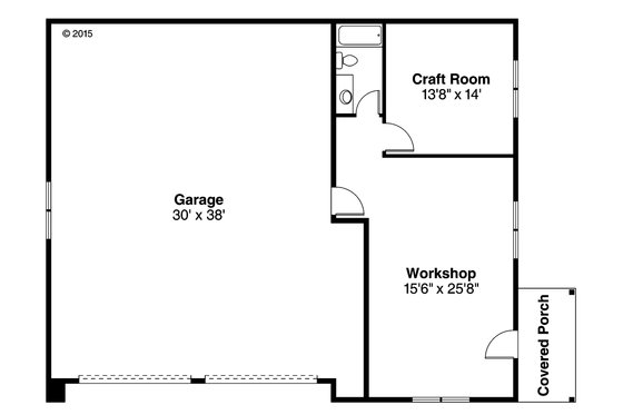 Floor Plan - Main Floor for Traditional House Plan #124-960, 1 bath