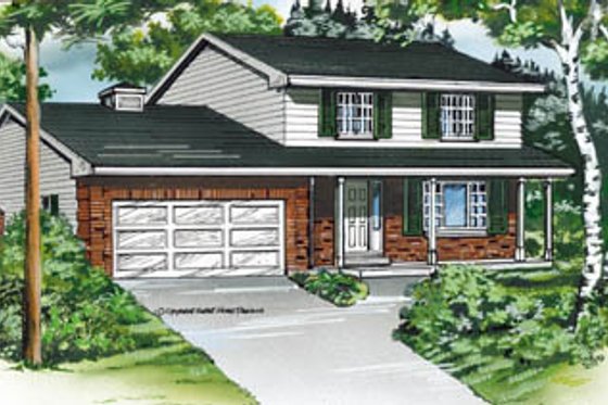 Exterior - Front Elevation for Traditional House Plan #47-455 - 4 bed, 2.5 bath