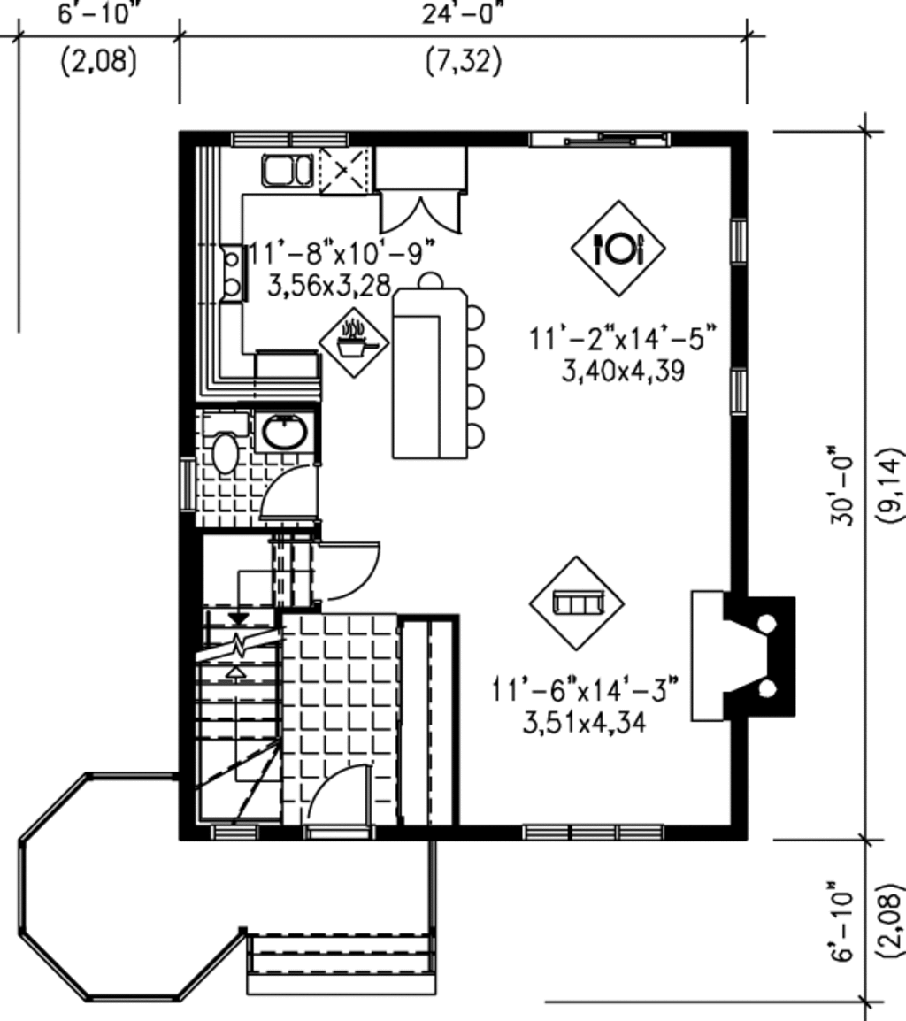 Farmhouse Style House Plan 3 Beds 1.5 Baths 1440 Sq/Ft Plan 252025