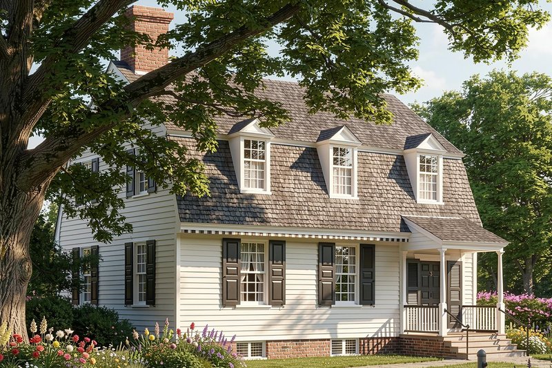 Home Plan - Exterior - Front Elevation 2 for Colonial House Plan #137-346 - 3 bed, 2.5 bath