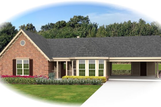 Exterior - Front Elevation for Southern House Plan #81-13886 - 3 bed, 2 bath