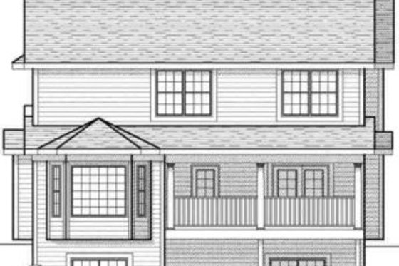 Exterior - Rear Elevation for Farmhouse House Plan #70-578 - 3 bed, 2.5 bath