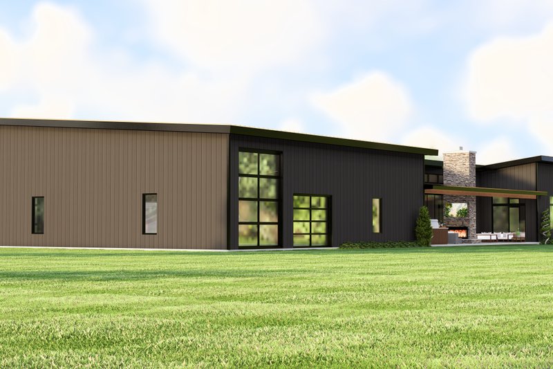 House Blueprint - Exterior - Rear Elevation 1 for Barndominium House Plan #1064-455 - 3 bed, 2.5 bath