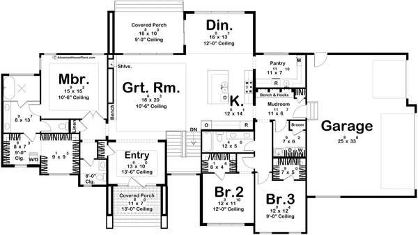 Architectural House Design - Floor Plan - Main Floor for Modern House Plan #455-823 - 3 bed, 2.5 bath