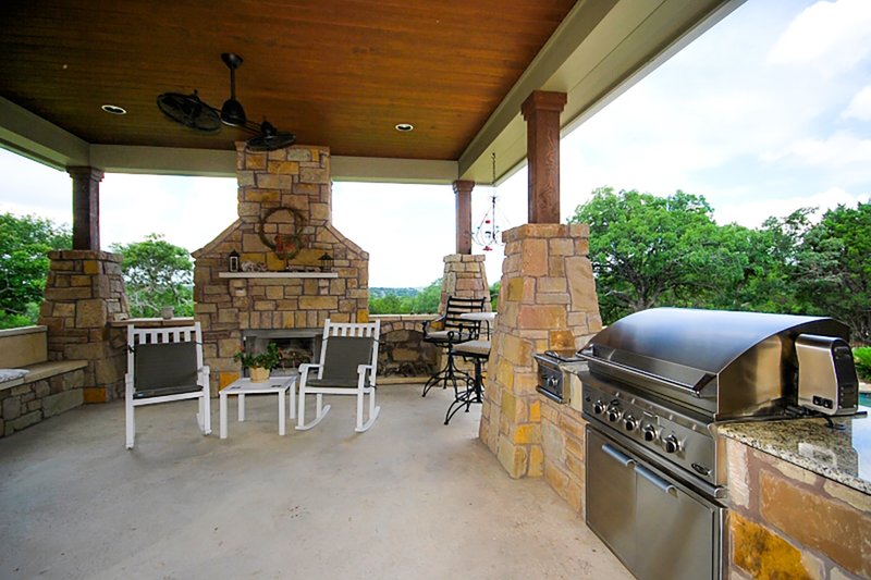 Dream House Plan - Exterior - Outdoor Living for Prairie House Plan #80-211 - 4 bed, 4 bath