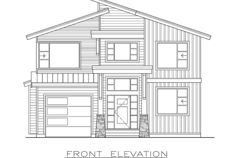 Home Plan - Exterior - Front Elevation 3 for Contemporary House Plan #1100-55 - 4 bed, 2.5 bath