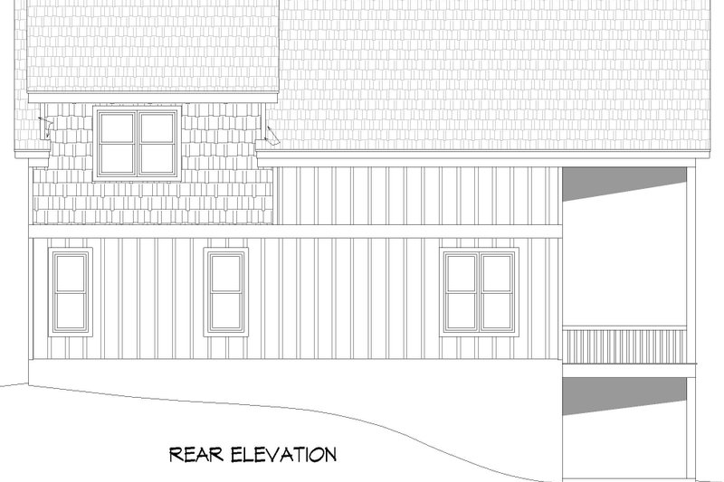House Blueprint - Exterior - Rear Elevation for Southern House Plan #932-842 - 4 bed, 3 bath