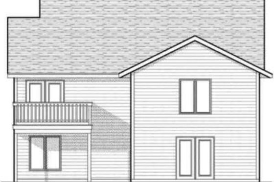 Exterior - Rear Elevation for Traditional House Plan #70-591 - 2 bed, 1.5 bath