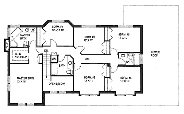 Architectural House Design - Traditional Floor Plan - Upper Floor Plan #117-139