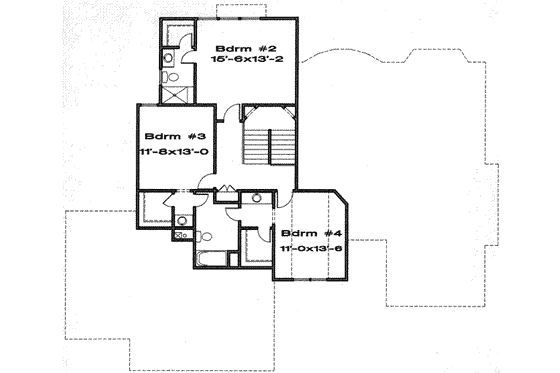 Floor Plan - Upper Floor for Traditional House Plan #6-186 - 4 bed, 3.5 bath