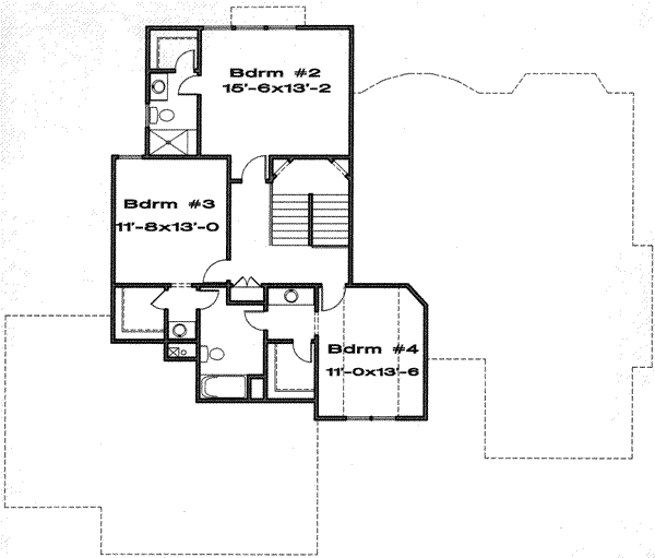 Traditional Floor Plan - Upper Floor Plan #6-186