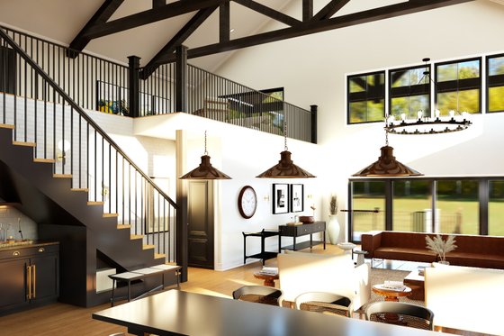 Interior - Family Room for Barndominium House Plan #1064-384 - 6 bed, 6.5 bath