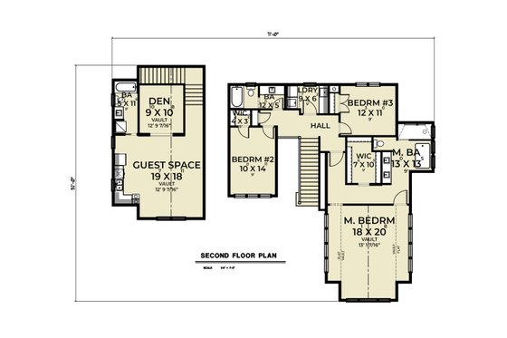 Floor Plan - Upper Floor for Traditional House Plan #1070-178 - 4 bed, 4.5 bath