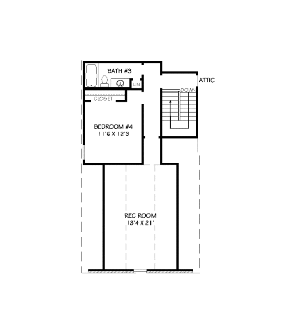 Traditional Floor Plan - Upper Floor Plan #424-368