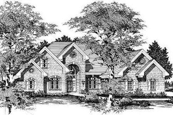 Exterior - Front Elevation for European House Plan #329-309 - 5 bed, 2.5 bath