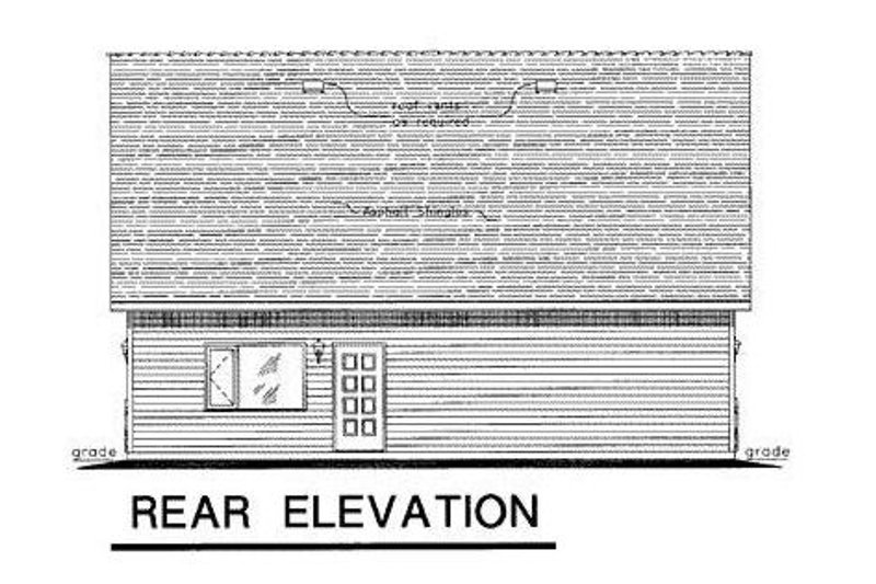 Architectural House Design - Exterior - Rear Elevation for Bungalow House Plan #18-4520 - 2 bed, 1 bath