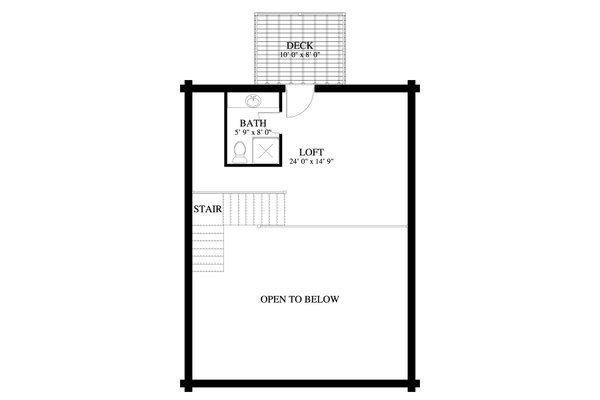 House Blueprint - Log Floor Plan - Upper Floor Plan #1060-413