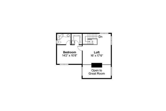 Floor Plan - Upper Floor House Plan #124-236 - 2 bed, 2 bath