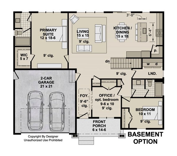 Architectural House Design - Floor Plan - Main Floor 1 for Country House Plan #51-1558 - 2 bed, 2 bath
