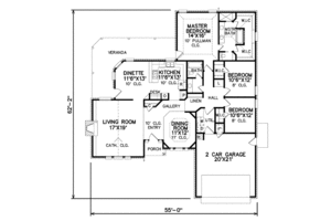 Floor Plan - Main Floor for Traditional House Plan #65-226 - 3 bed, 2 bath