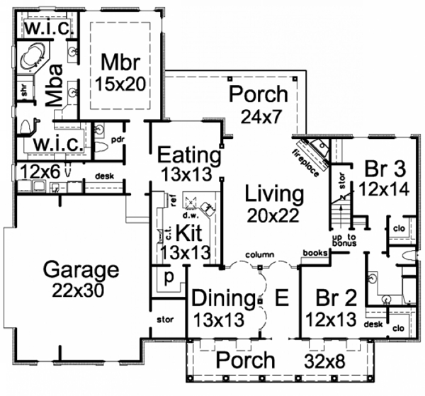 Southern Floor Plan - Main Floor Plan #15-252
