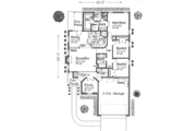 European Style House Plan - 3 Beds 2 Baths 1691 Sq/Ft Plan #310-421 