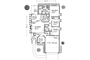 Floor Plan - Main Floor for European House Plan #310-421 - 3 bed, 2 bath