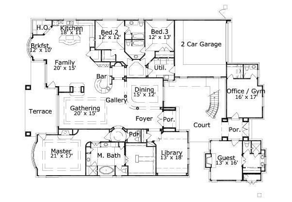 European Floor Plan - Main Floor Plan #411-834