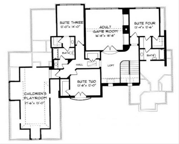 Home Plan - European Floor Plan - Upper Floor Plan #413-121
