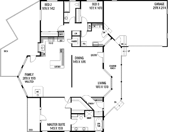 Bungalow Floor Plan - Main Floor Plan #60-335