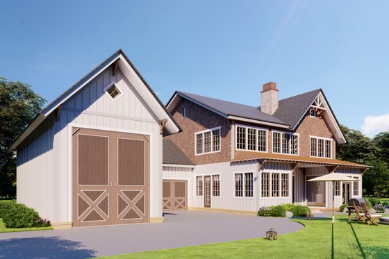 Exterior - Rear Elevation 1 for Craftsman House Plan #54-447 - 3 bed, 3.5 bath