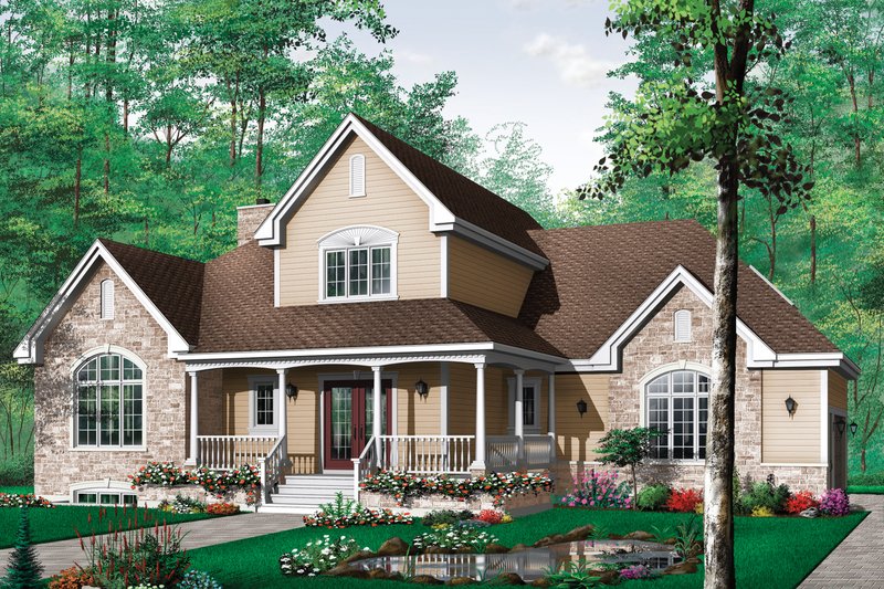 Home Plan - Canadian house traditional style  craftsman home elevation