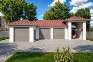 House Blueprint - Exterior - Front Elevation for Farmhouse House Plan #1101-74, 0 bath