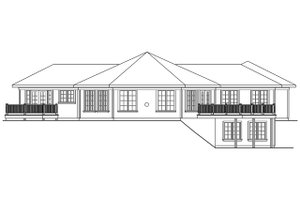 Exterior - Rear Elevation for Ranch House Plan #124-536 - 2 bed, 2 bath