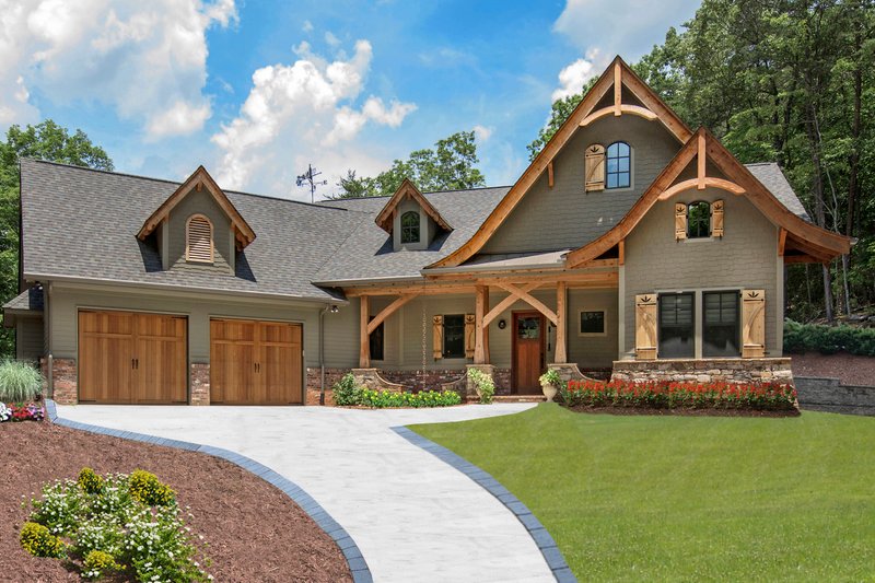 Architectural House Design - Ranch Exterior - Front Elevation Plan #54-517