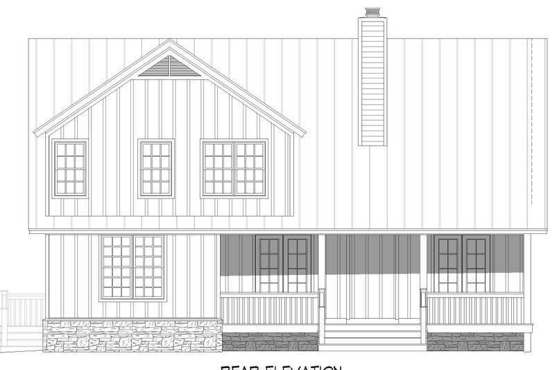 House Plan Design - Exterior - Rear Elevation for Traditional House Plan #932-413 - 3 bed, 3.5 bath