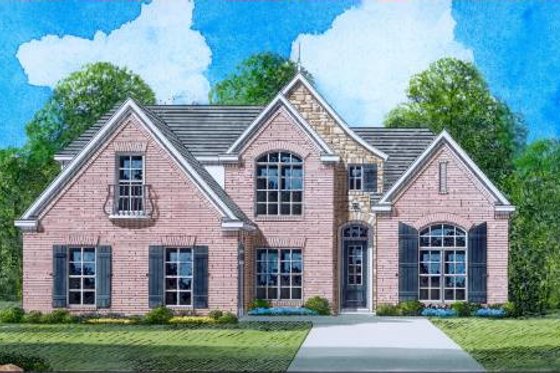 Exterior - Front Elevation for European House Plan #424-22 - 3 bed, 2.5 bath