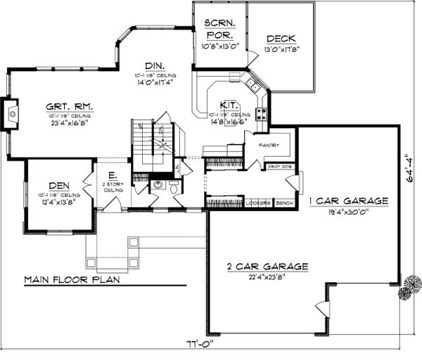Dream House Plan - Craftsman Floor Plan - Main Floor Plan #70-1062