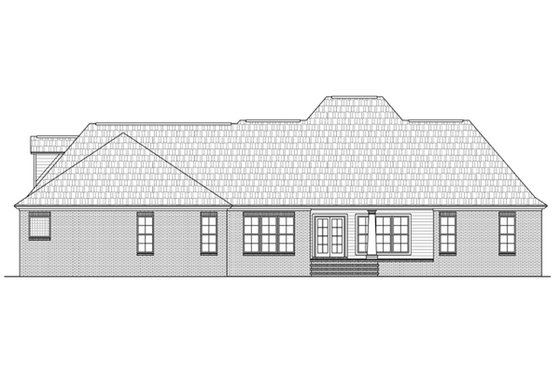 Exterior - Rear Elevation for European House Plan #21-202 - 4 bed, 3.5 bath