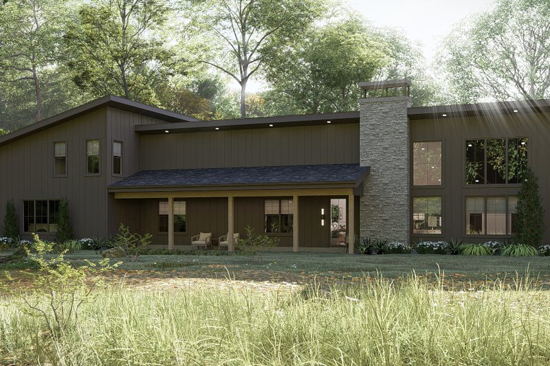 Architectural House Design - Exterior - Front Elevation for Barndominium House Plan #455-417 - 4 bed, 3.5 bath