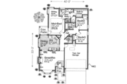 European Style House Plan - 3 Beds 2 Baths 1442 Sq/Ft Plan #310-427 