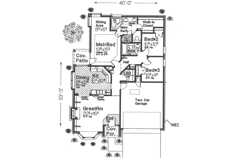 Home Plan - Floor Plan - Main Floor for European House Plan #310-427 - 3 bed, 2 bath