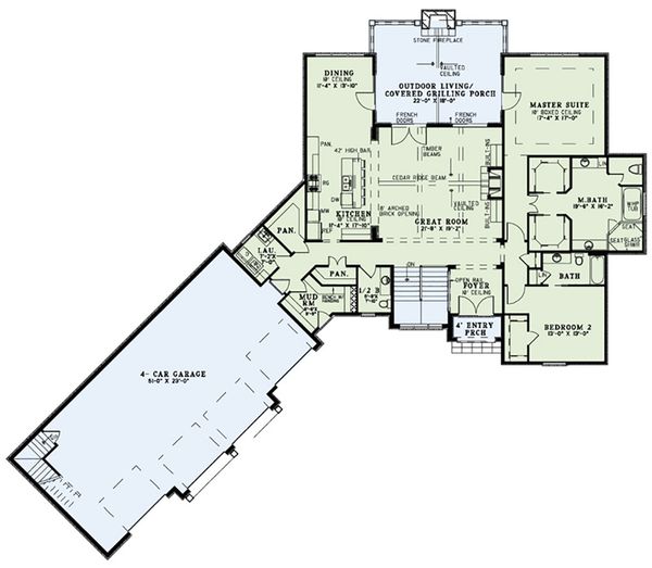 Dream House Plan - European Floor Plan - Main Floor Plan #17-2554