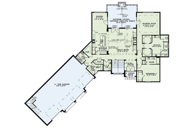 House Plan Design - Floor Plan - Main Floor for European House Plan #17-2554 - 3 bed, 4.5 bath