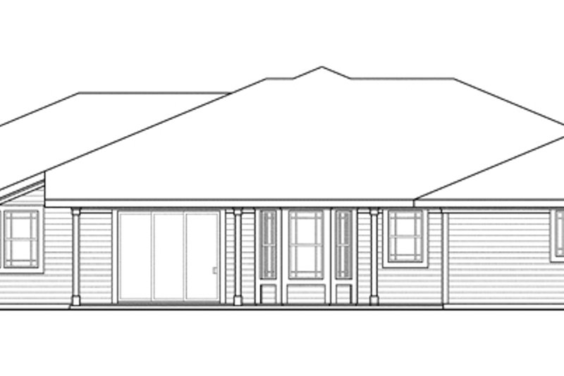 House Plan Design - Exterior - Rear Elevation for Prairie House Plan #124-873 - 3 bed, 2.5 bath