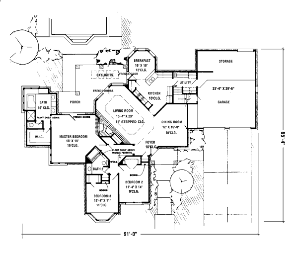 House Plan Design - European Floor Plan - Main Floor Plan #410-185
